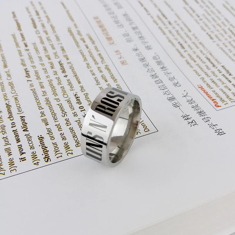 New fashion titanium steel ring, rock band ring, men's and women's jewelry, fan gift