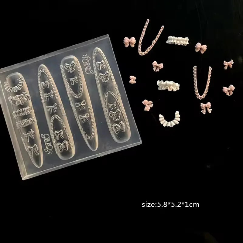 Nails Mold French photo frames Angel Statue Acrylic 3D Silicone Relief Design Nail Art Decorations Templates Model making Tools