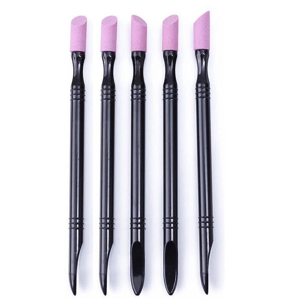 Nail File Cuticle Stone Pusher Nails Sanding Sticks Nail Art Pen Cuticle Remover Trimmer Buffer Manicure Tools Pushing Dead Skin