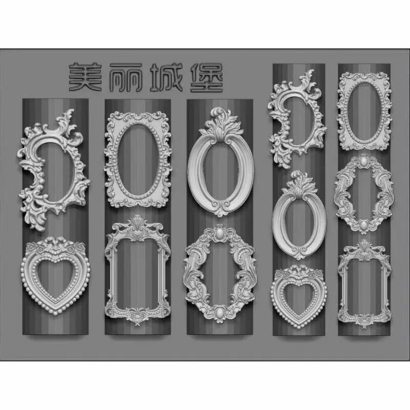 Nails Mold French photo frames Angel Statue Acrylic 3D Silicone Relief Design Nail Art Decorations Templates Model making Tools