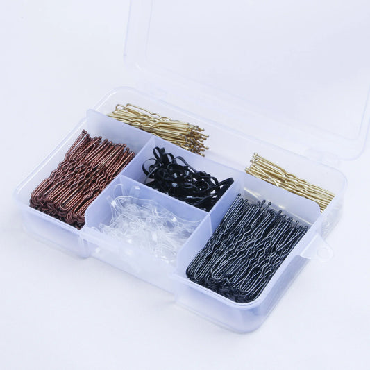 Box Set Hair Clips: Black U-Shaped Clips, Flat Clips, Assorted Pack,Easy-to-Use Hair Accessories