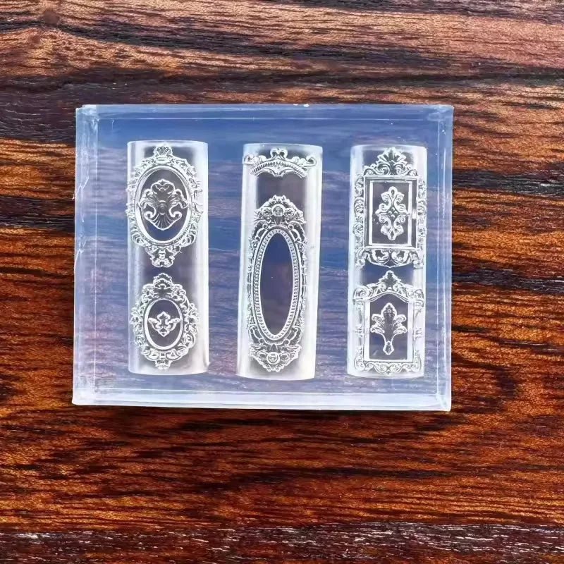 Nails Mold French photo frames Angel Statue Acrylic 3D Silicone Relief Design Nail Art Decorations Templates Model making Tools