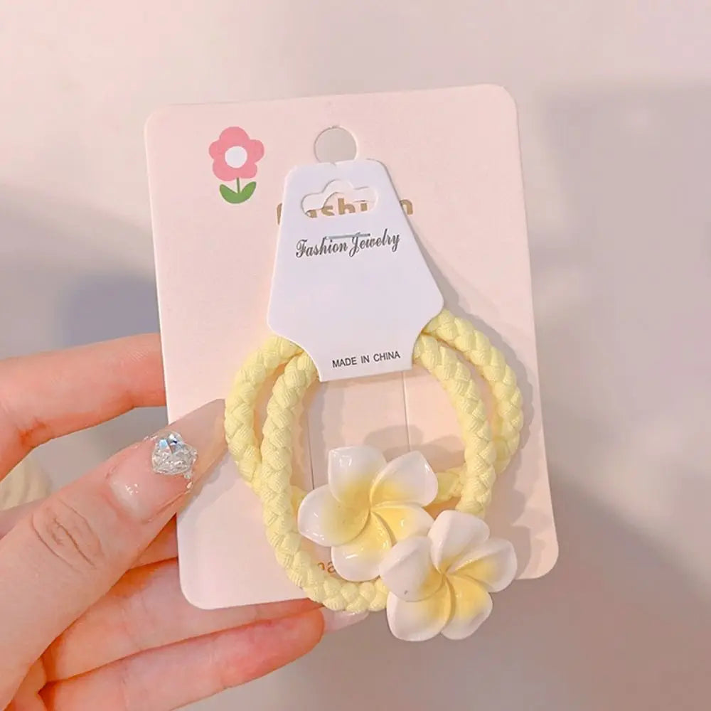 Hair Rope Plumeria Flower Hair Clip Hair Accessories Hair Clip Egg Flower BB Clip Hair Ornaments Mini Hair Claw Flower Barrette