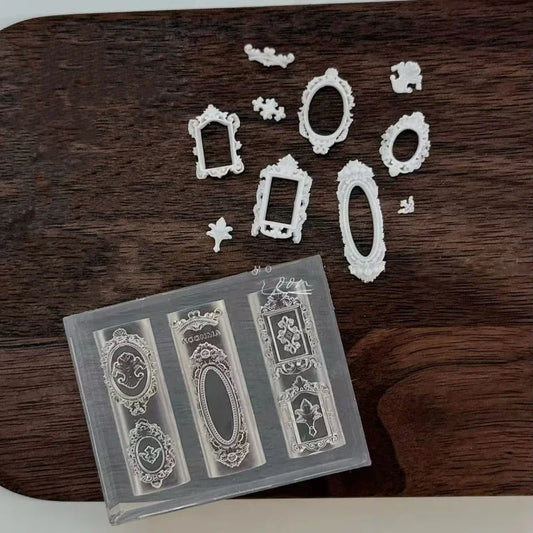 Nails Mold French photo frames Angel Statue Acrylic 3D Silicone Relief Design Nail Art Decorations Templates Model making Tools