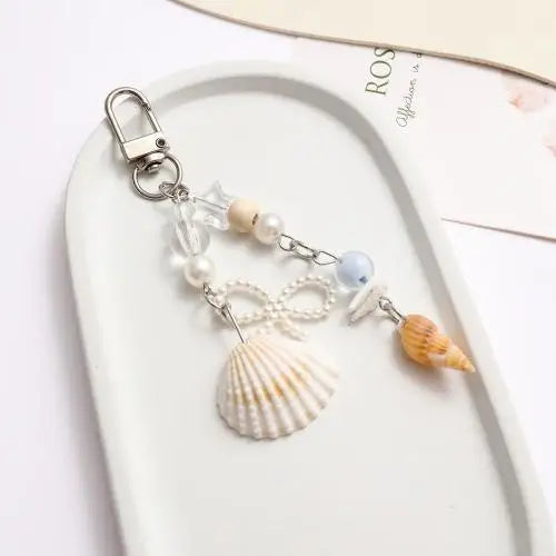 New Summer Beach Shell Octopus Starfish Keychain Marine Life Key Ring Pendants for Women Girls Handbag Decor DIY Jewelry Gifts