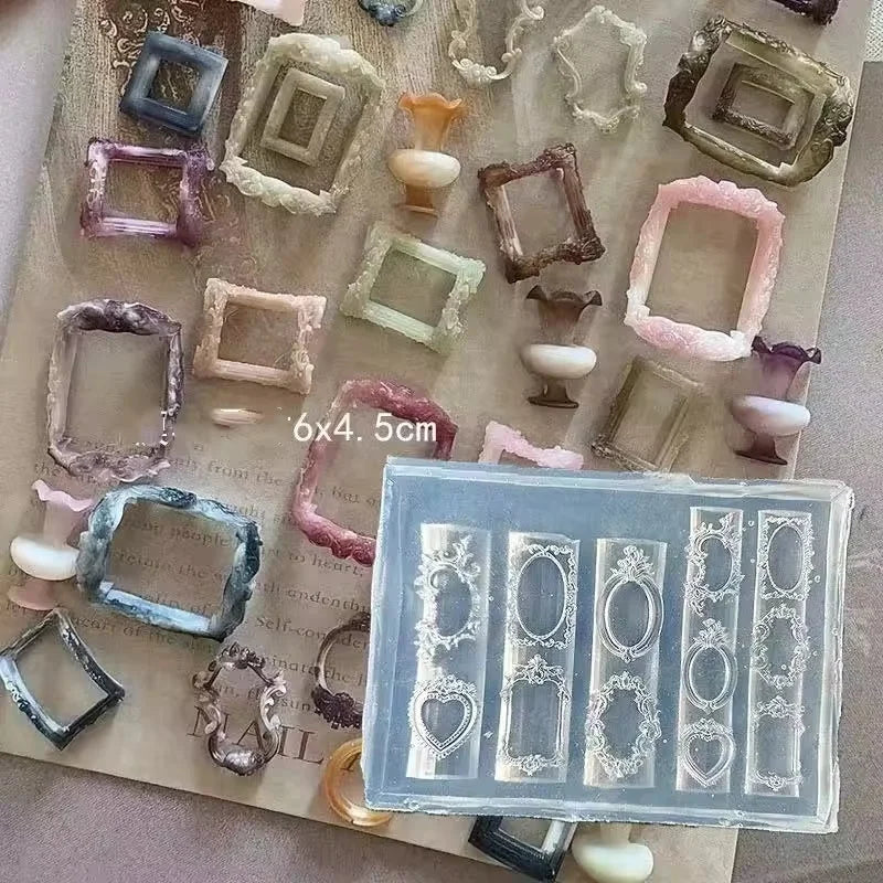 Nails Mold French photo frames Angel Statue Acrylic 3D Silicone Relief Design Nail Art Decorations Templates Model making Tools