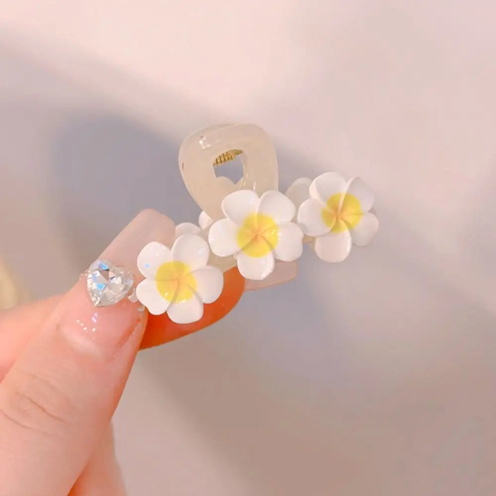 Hair Rope Plumeria Flower Hair Clip Hair Accessories Hair Clip Egg Flower BB Clip Hair Ornaments Mini Hair Claw Flower Barrette