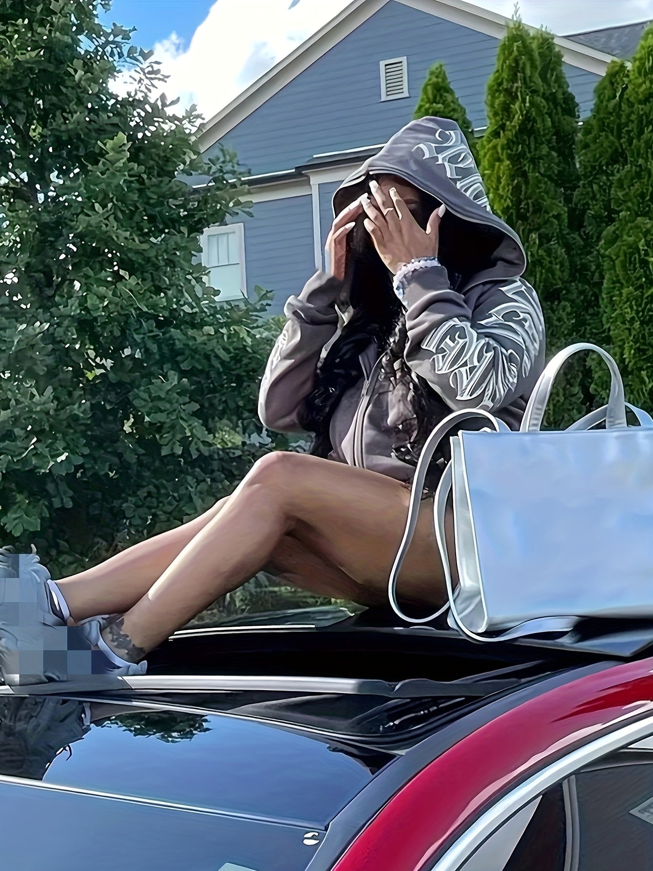 [Gothic Punk Hoodies] Cyber Y2K Gothic Punk Long Sleeve Zip Up Hoodies, Women's Letter Print Sweatshirt